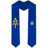 Delta Upsilon DU Greek Lettered Graduation Sash Stole With Crest(Royal Blue)