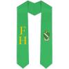 FarmHouse Fraternity Greek Lettered Graduation Sash Stole With Crest(Hunter Green)