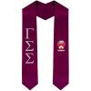 Gamma Sigma Sigma Greek Lettered Graduation Sash Stole With Crest(Maroon)