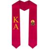 Kappa Alpha Greek Lettered Graduation Sash Stole With Crest(Red)