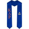 Kappa Delta Rho Greek Lettered Graduation Sash Stole With Crest(Royal Blue)