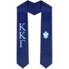Kappa Kappa Gamma Greek Lettered Graduation Sash Stole With Crest(Navy Blue)