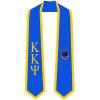 Kappa Kappa Psi Greek 2 Tone Lettered Graduation Sash Stole(Royal W/Athletic Gold Trim)