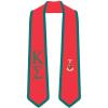 Kappa Sigma Greek 2 Tone Lettered Graduation Sash Stole(Red W/Forest Green Trim)