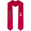 Kappa Sigma Greek Lettered Graduation Sash Stole With Crest(Red)