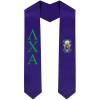 Lambda Chi Alpha Greek Lettered Graduation Sash Stole With Crest(Purple)
