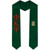 Phi Kappa Psi Greek Lettered Graduation Sash Stole With Crest(Hunter Green)