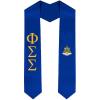 Phi Sigma Sigma Greek Lettered Graduation Sash Stole With Crest(Royal Blue)