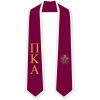 Pi Kappa Alpha PIKE Greek 2 Tone Lettered Graduation Sash Stole(Maroon W/White Trim)