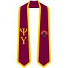 Psi Upsilon Greek 2 Tone Lettered Graduation Sash Stole(Maroon W/Athletic Gold Trim)