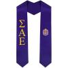 Sigma Alpha Epsilon SAE Greek Lettered Graduation Sash Stole With Crest(Purple)