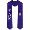 Sigma Alpha Mu Greek Lettered Graduation Sash Stole With Crest(Purple)