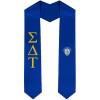 Sigma Delta Tau Greek Lettered Graduation Sash Stole with Crest(Royal Blue)