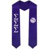 Sigma Sigma Sigma Greek Lettered Graduation Sash Stole with Crest(Purple)