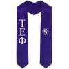 Tau Epsilon Phi Greek Lettered Graduation Sash Stole With Crest(Purple)