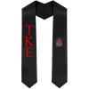 Tau Kappa Epsilon TKE Greek Lettered Graduation Sash Stole With Crest(Black)