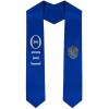 Theta Xi Greek Lettered Graduation Sash Stole With Crest(Royal Blue)
