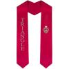 Triangle Greek Lettered Graduation Sash Stole With Crest(Red)