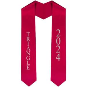 Custom Triangle Greek Lettered Graduation Sash Stole with Year(Red)