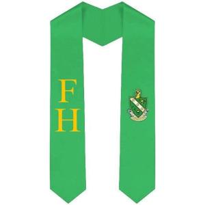 FarmHouse Fraternity Greek Lettered Graduation Sash Stole With Crest(Hunter Green)