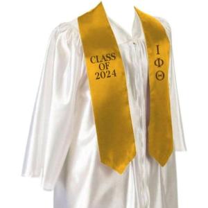 Greekgear Iota Phi Theta Embroidered Graduation Sash Stole Gold