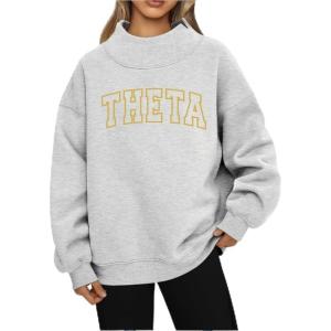 Kappa Alpha Theta Lightweight Varsity Mockneck Sweatshirt