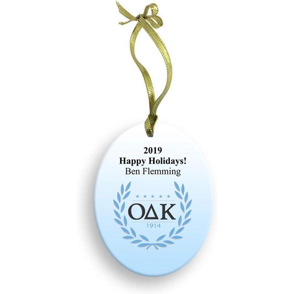 imageODK Holiday Color Crest Shield Glass Ornament