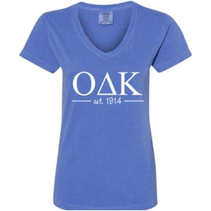 imageOmicron Delta Kappa Custom VNeck TShirtFlo Blue