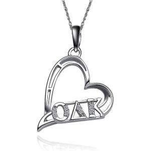 Greekgear Omicron Delta Kappa Heart Shape Silver Lavalier