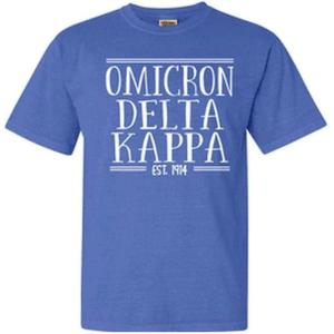 Omicron Delta Kappa Custom Heavyweight T-Shirt(Flo Blue)