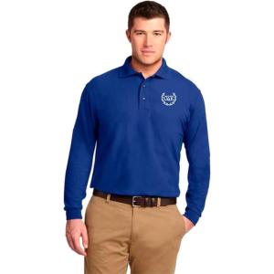 Omicron Delta Kappa Patch Long Sleeve Polo(Royal Blue)