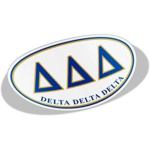 Delta Delta Delta Greek Letter Oval Decal