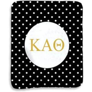 Greekgear Kappa Alpha Theta Polka Dots Sherpa Lap Blanket