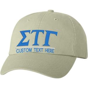 Personalized Sigma Tau Gamma Greek Line Hat(Tan)