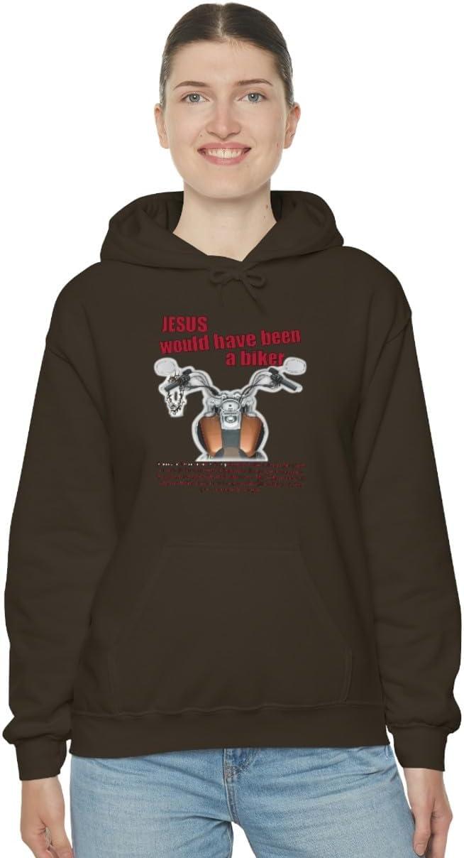 imageExpress Design Group Jesus Would Have Been A Biker Christian Hoodie SweatshirtDark Chocolate