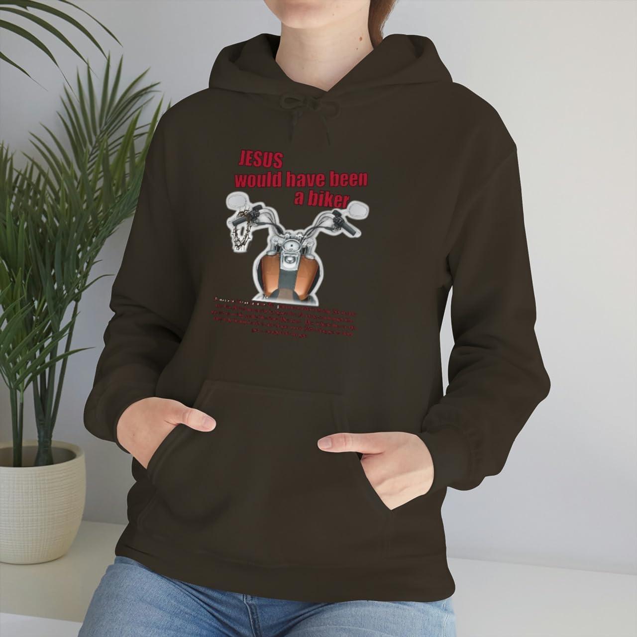 imageExpress Design Group Jesus Would Have Been A Biker Christian Hoodie SweatshirtDark Chocolate