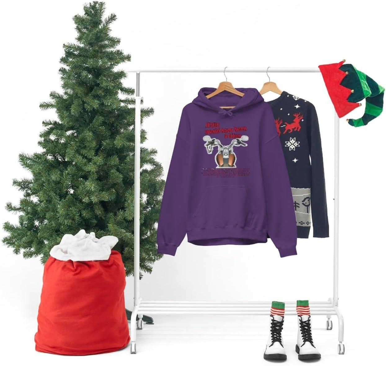 imageExpress Design Group Jesus Would Have Been A Biker Christian Hoodie SweatshirtPurple