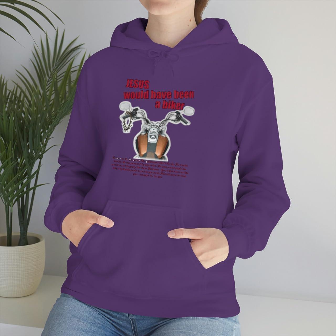 imageExpress Design Group Jesus Would Have Been A Biker Christian Hoodie SweatshirtPurple
