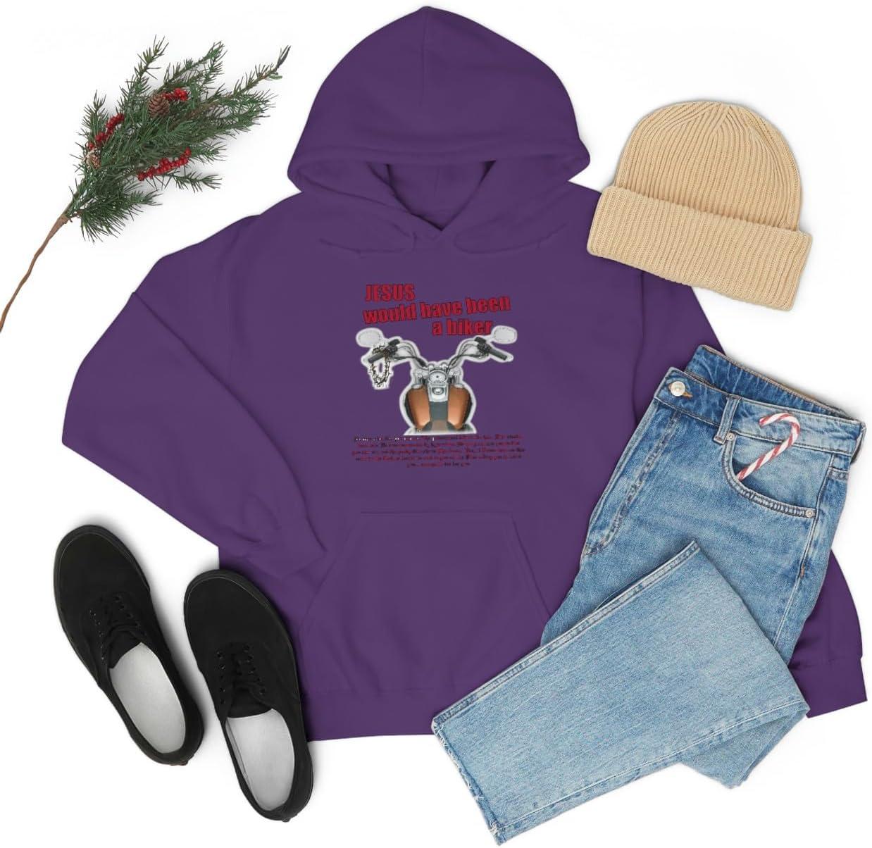 imageExpress Design Group Jesus Would Have Been A Biker Christian Hoodie SweatshirtPurple