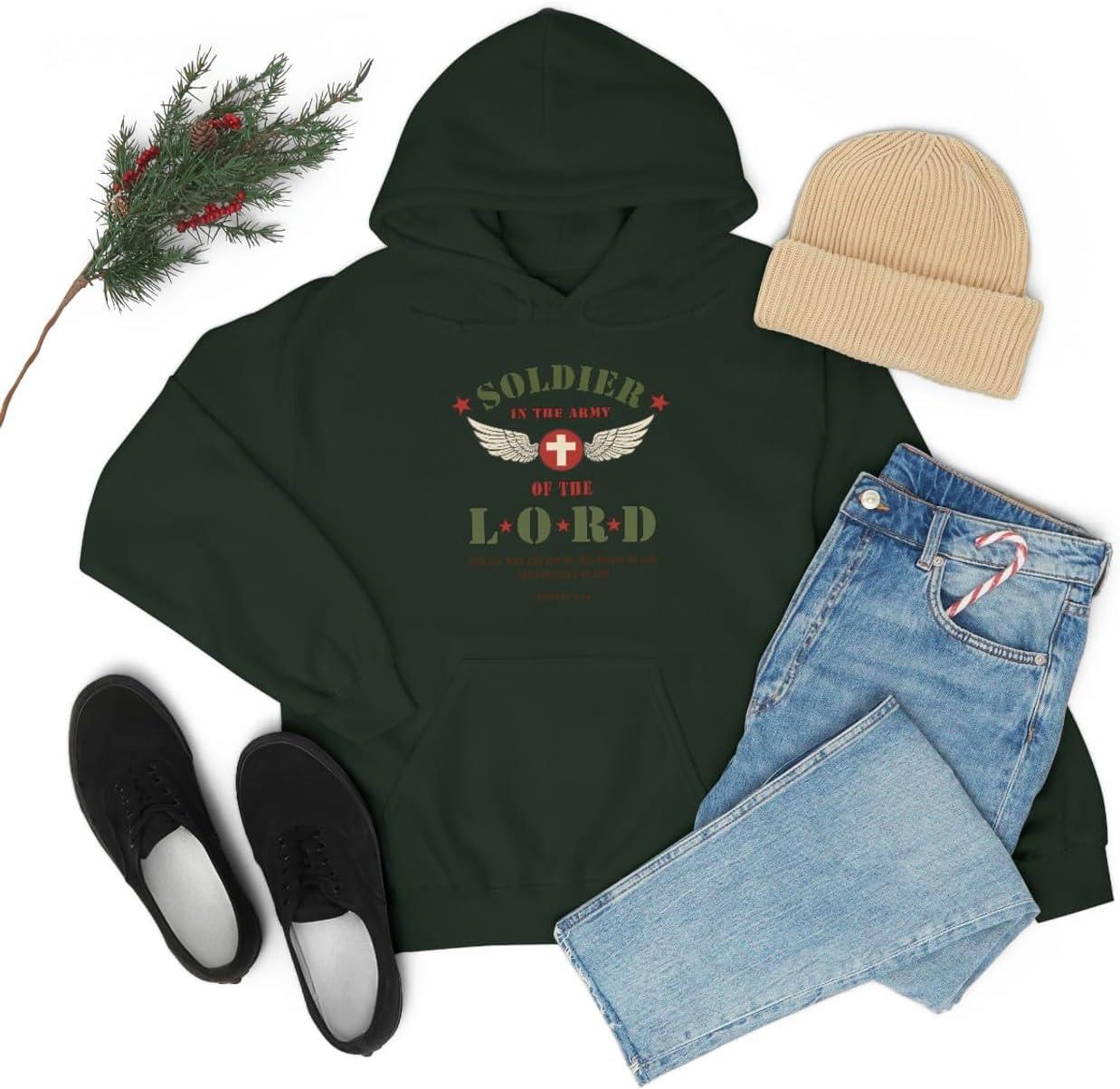 imageExpress Design Group Soldier Of The Lord Christian Hoodie SweatshirtForest Green