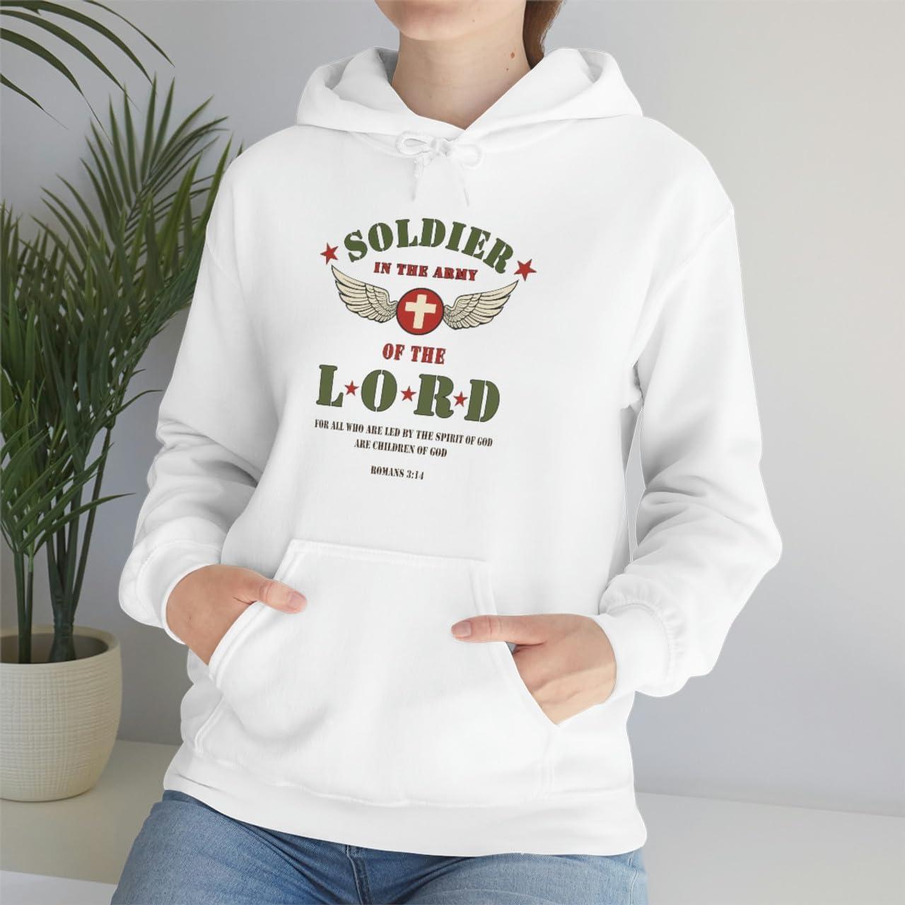 imageExpress Design Group Soldier Of The Lord Christian Hoodie SweatshirtWhite