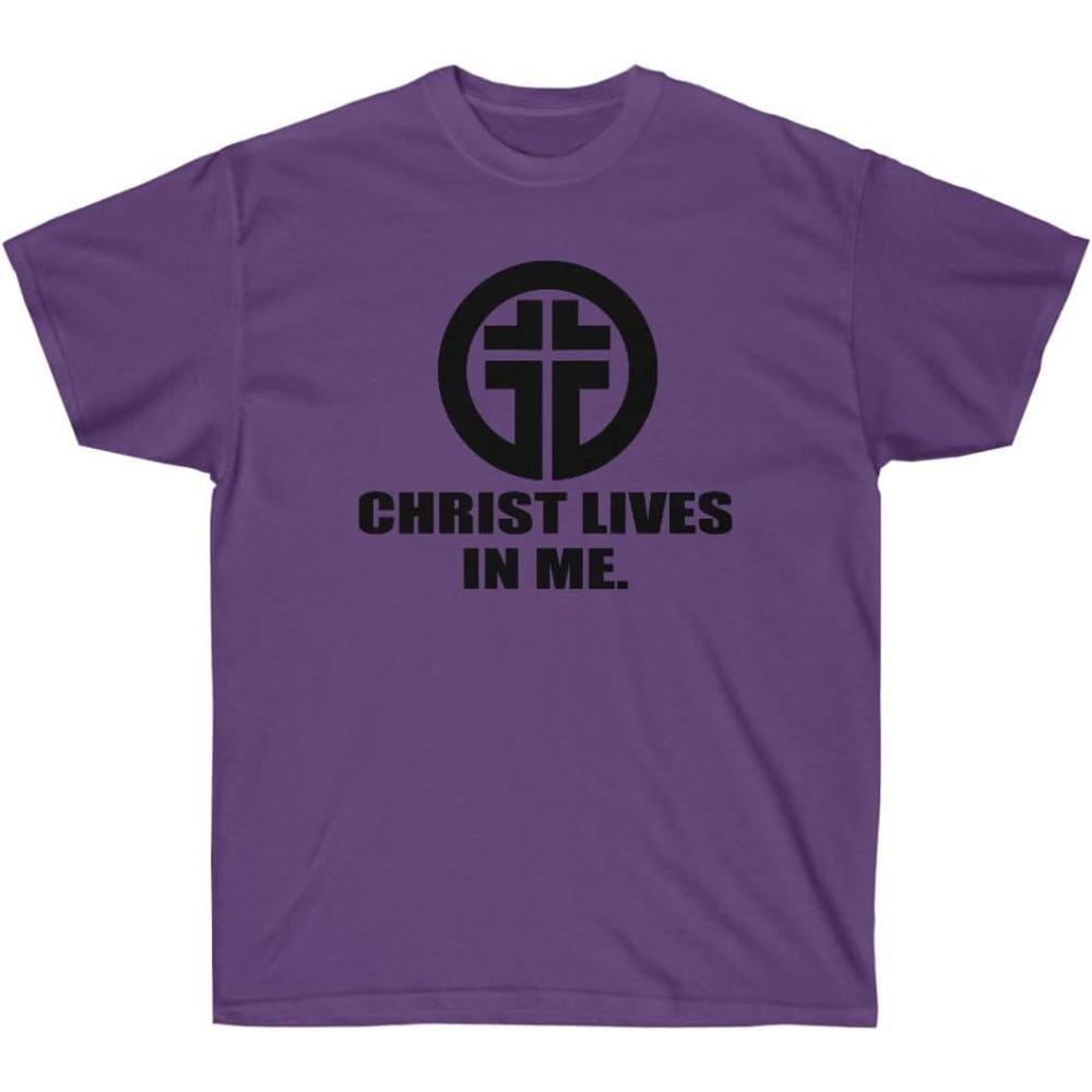 imageChrist Lives in Me Christian TShirtPurple