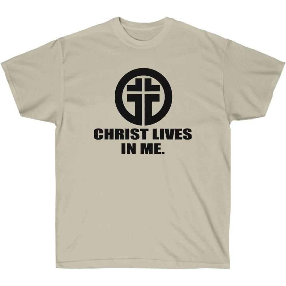 imageChrist Lives in Me Christian TShirtSand