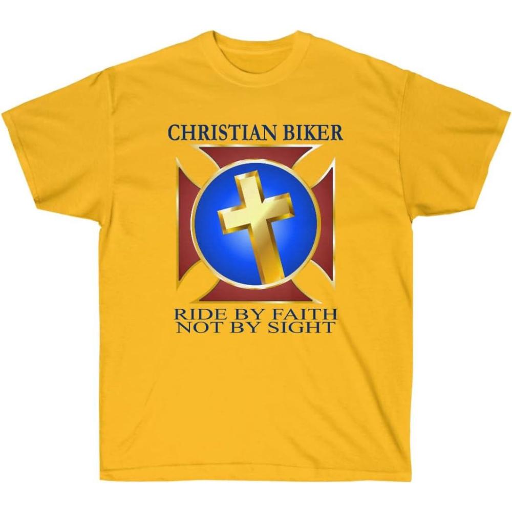 imageChristian Biker Ride by Faith Christian TShirtGold