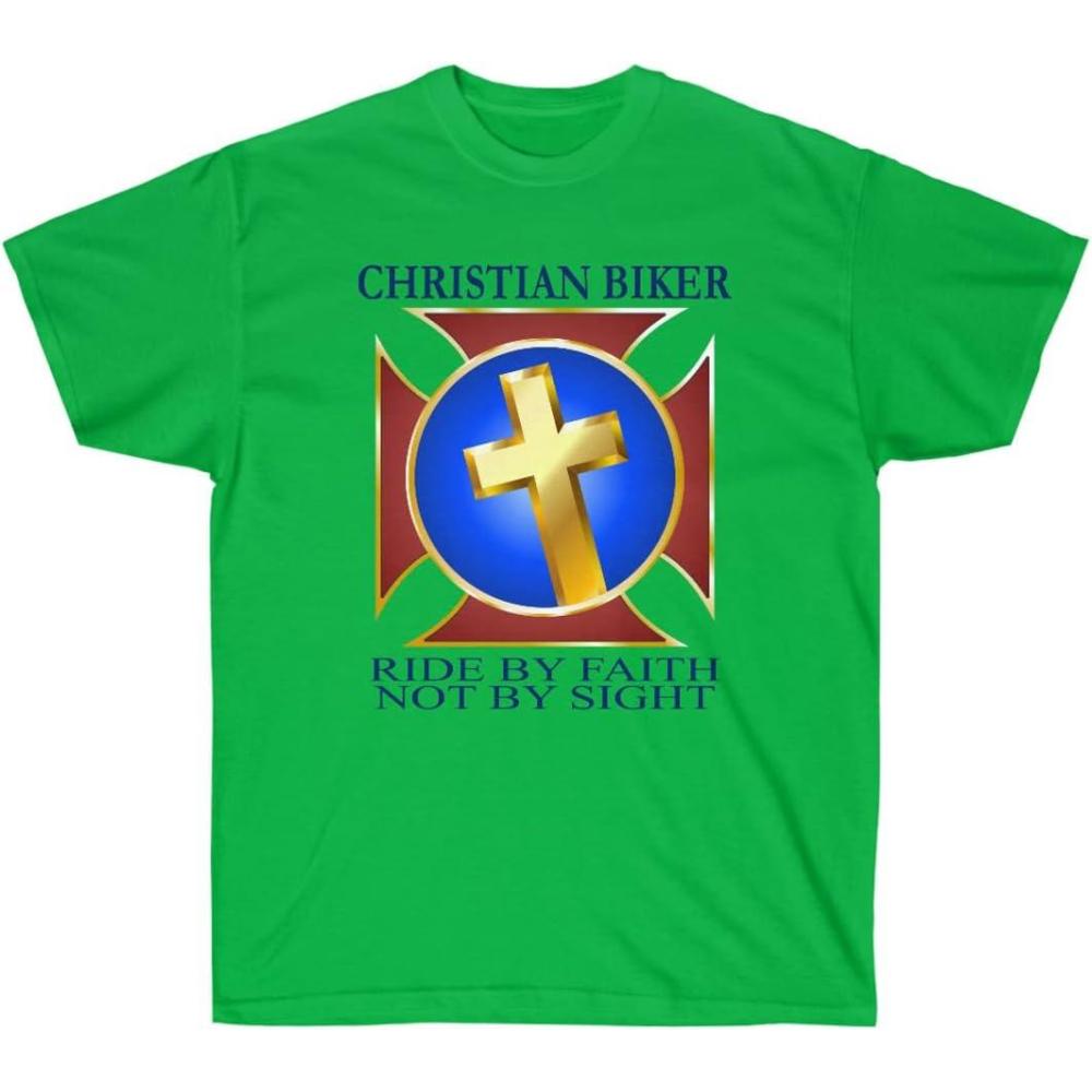 imageChristian Biker Ride by Faith Christian TShirtIrish Green