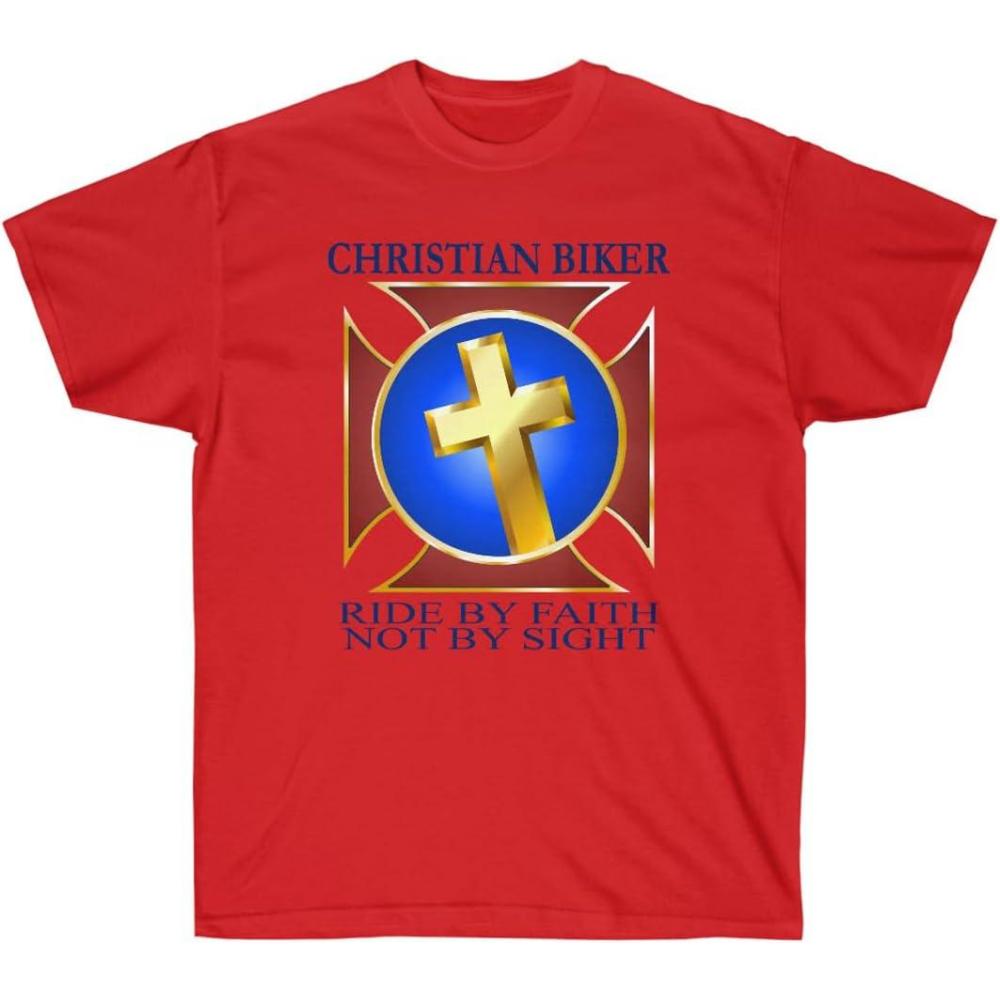 imageChristian Biker Ride by Faith Christian TShirtRed