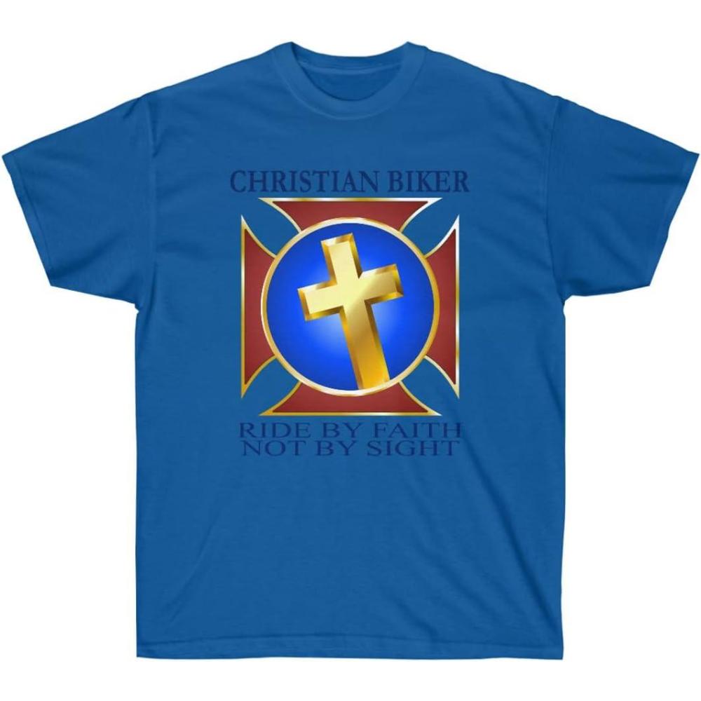 imageChristian Biker Ride by Faith Christian TShirtRoyal