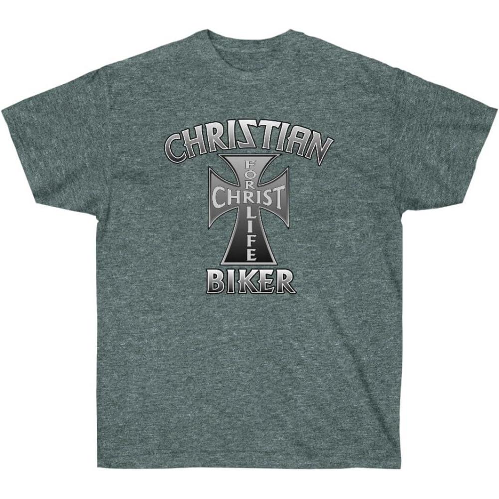 imageExpress Design Group Christian Biker  Christ for Life  Christian TShirtDark Heather