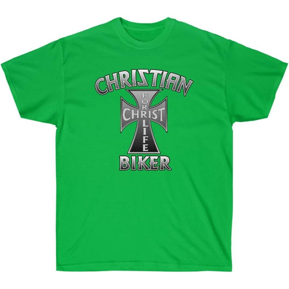 imageExpress Design Group Christian Biker  Christ for Life  Christian TShirtIrish Green