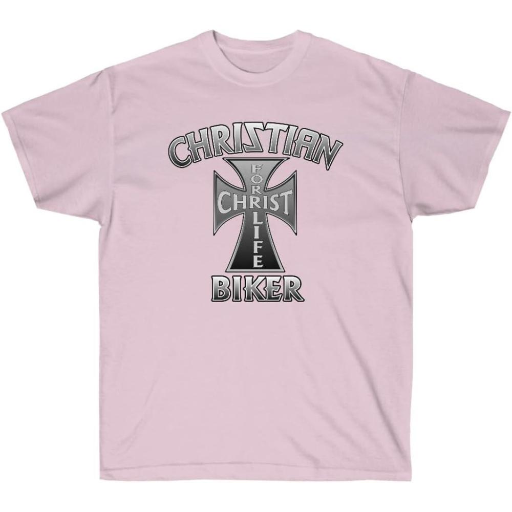 imageExpress Design Group Christian Biker  Christ for Life  Christian TShirtLight Pink